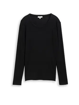 TOM TAILOR | Langarmshirt | schwarz